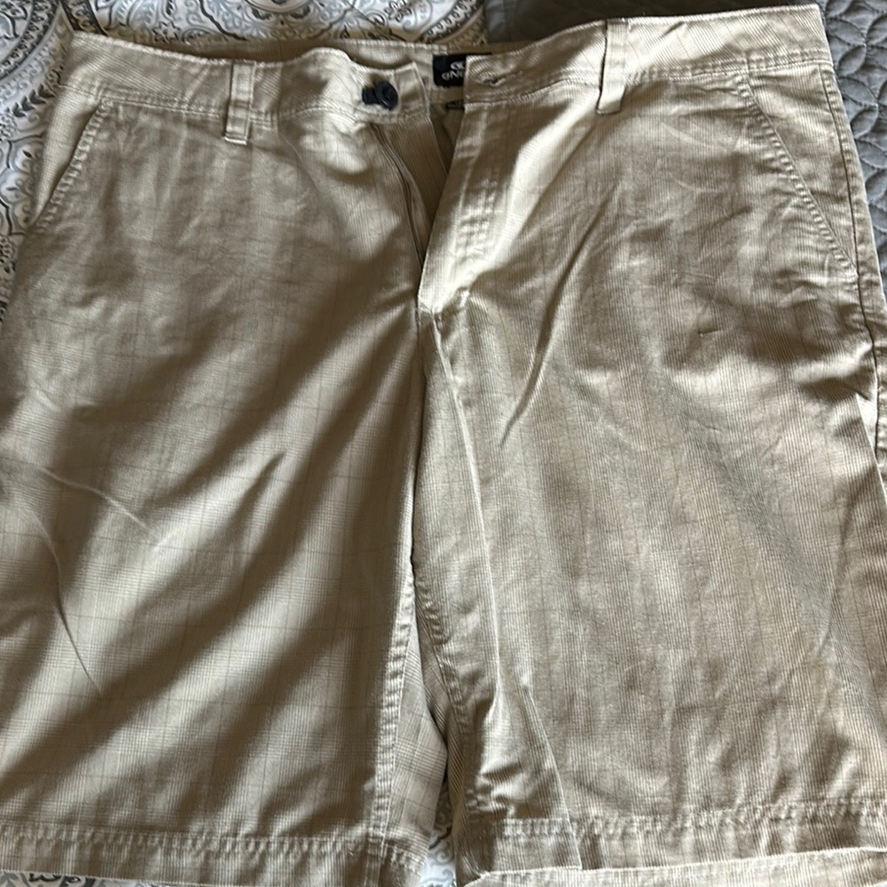 O'Neill Tan Flat Front Shorts Lightweight Cotton